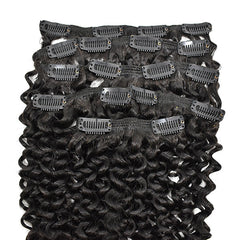 Curly Clip In Hair Extensions Virgin Human Hair 120g