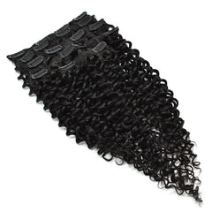 Curly Clip In Hair Extensions Virgin Human Hair 120g