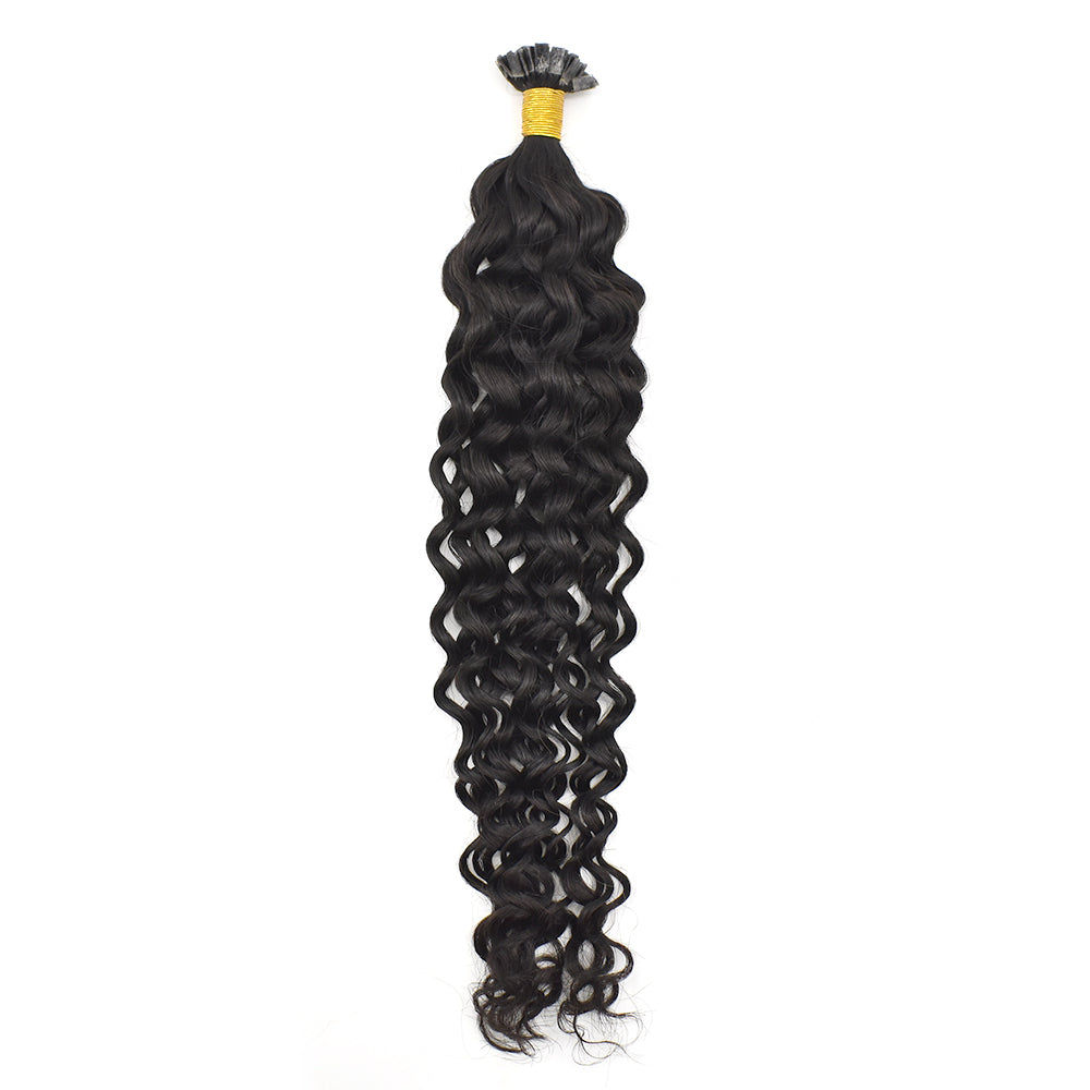 Curly Flat Tip Hair Extensions Virgin Human Hair 50g