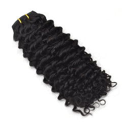 Curly Pu Seamless Clip In Hair Extensions Virgin Human Hair 150g