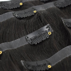 Kinky Straight Pu Seamless Clip In Hair Extensions Virgin Human Hair 150g